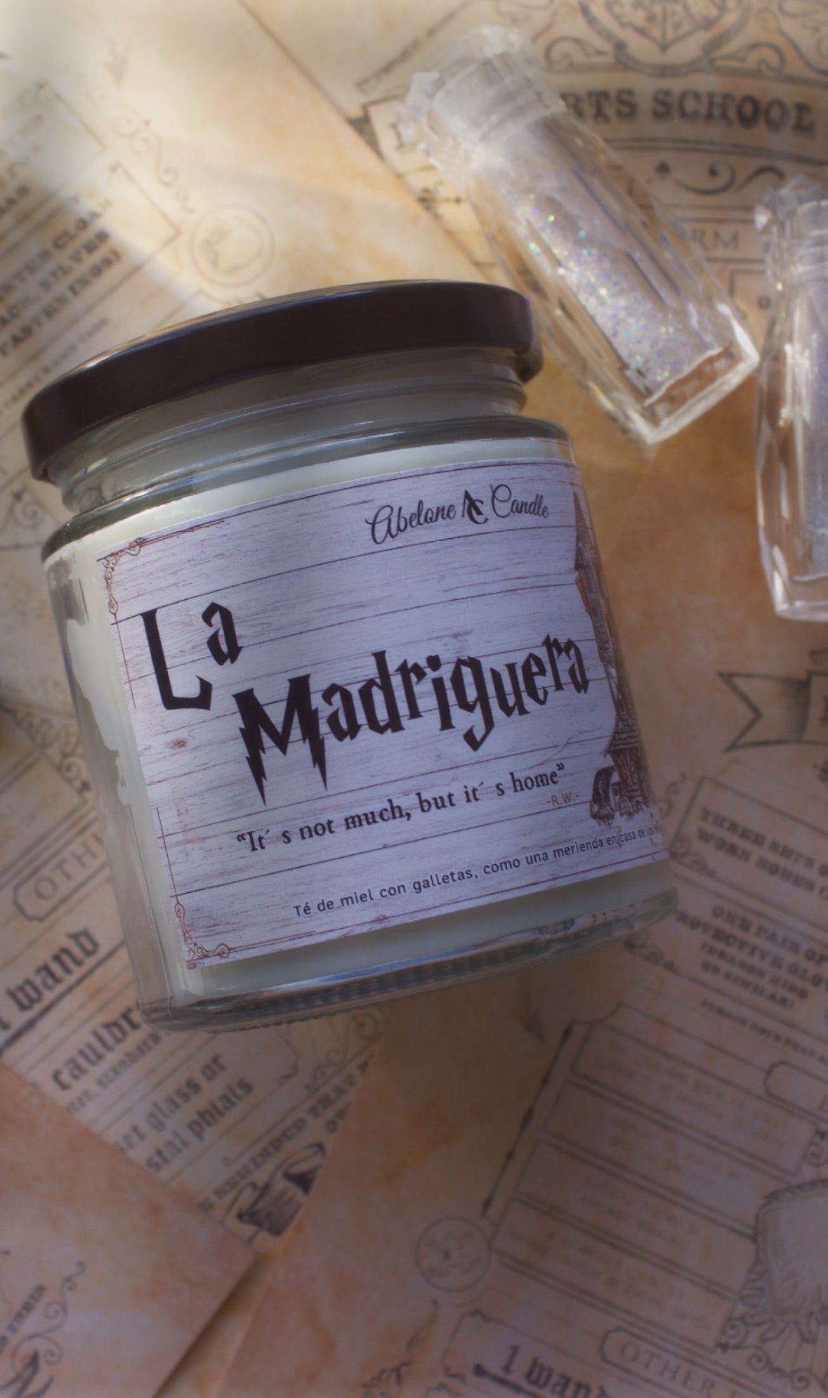 Vela artesanal de soja "La Madriguera" Harry Potter